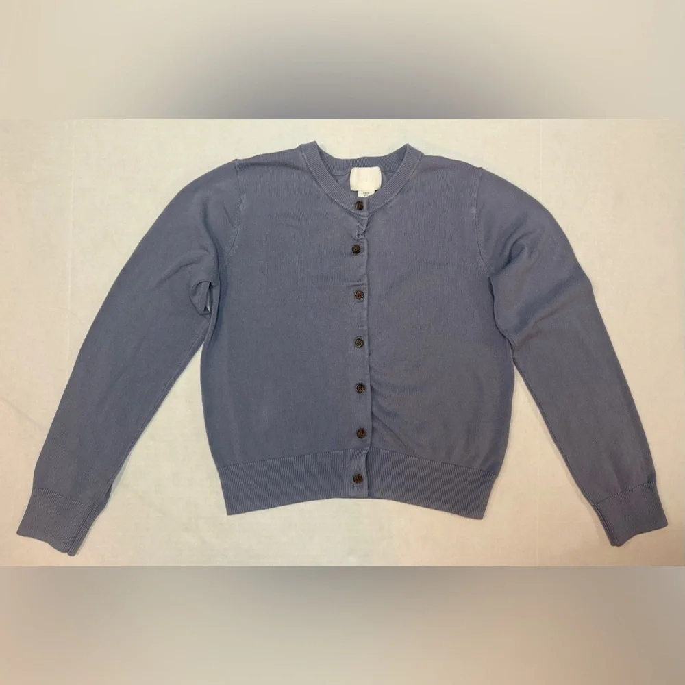 H&M Fine Knit Cardigan Light Dusty Blue Soft Viscose Blend Size S - Picture 2 of 16